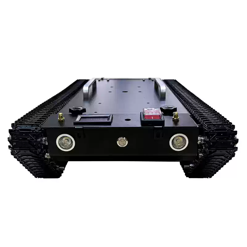 Robot terenowy z całkowicie metalowym podwoziem czołgowym na gąsienicach