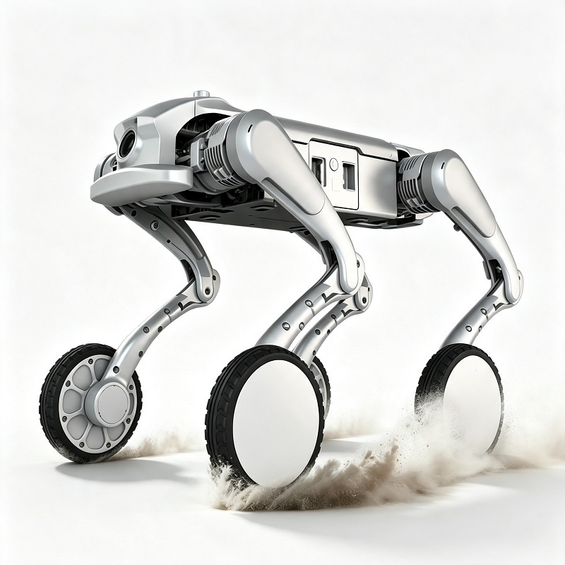 Czteroosobowy robot inspekcyjny na kołach, terenowy pies